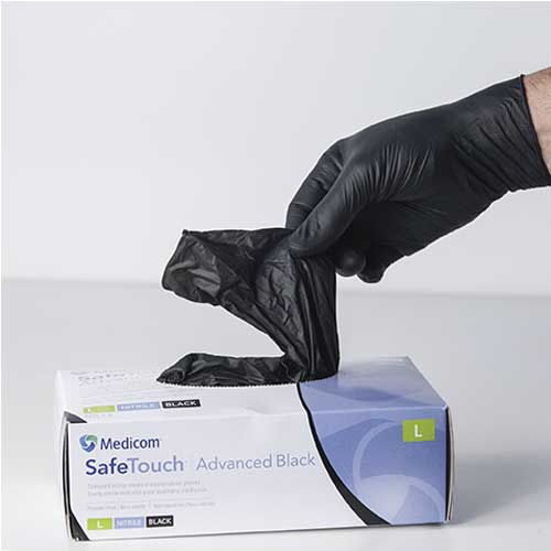 gants à usage unique nitrile noirs